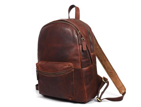 Tolredo Leather, Cronos, Chestnut Brown, Leather Backpack Bag | Walmart ...