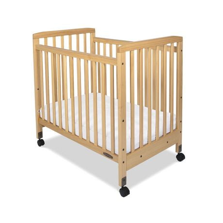 Child Craft Bristol Fixed-Side Compact Slatted Crib with 2" Casters