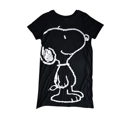 Ladies Peanuts Snoopy Look Up Short Sleeve Night Shirt | Walmart Canada