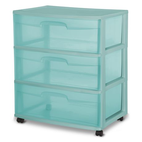 cart drawer sterilite wide aqua plastic storage drawers