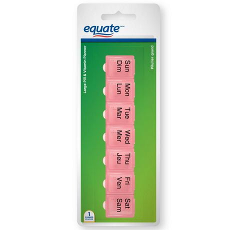 Equate Large Pill & Vitamin Planner, Seven compartments
