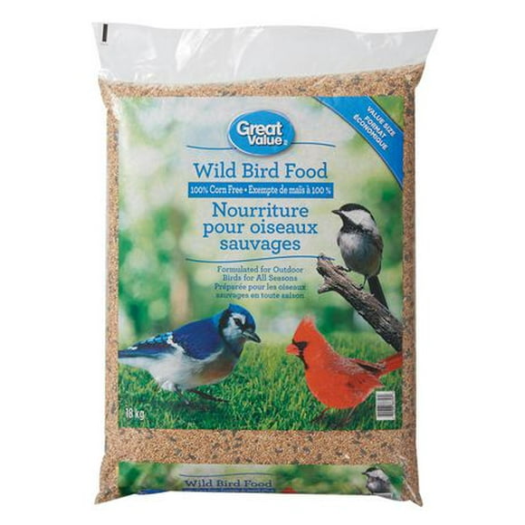 Nourriture pour oiseaux sauvages de Great Value 18 kg