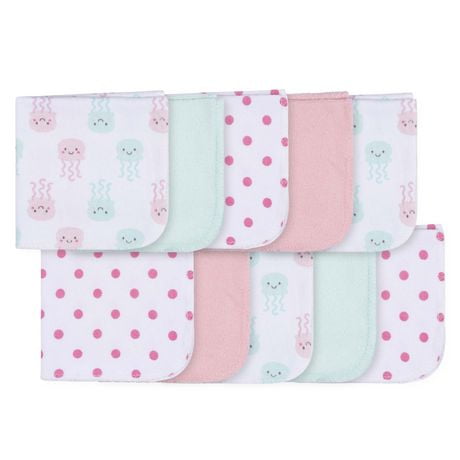 Parent’s Choice Washcloths, Girls, Pack of 10, 9 x 9 in