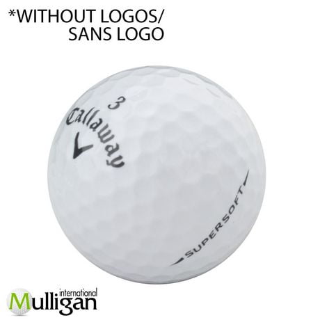 Mulligan - 48 balles de golf récupérées Callaway Supersoft 5A sans logo, Blanc