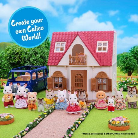 Calico Critters Persian Cat Family, Set of 4 Collectible Doll Figures ...