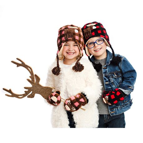 Flapjackkids Bonnet D Hiver Reversible Pour Bebe Enfant Polaire Double Epaisseur Moose Walmart Canada