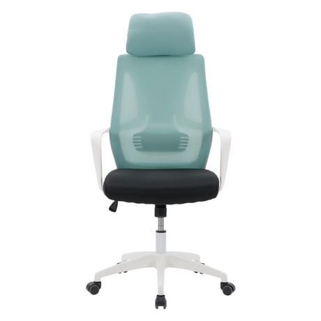 Chaise de bureau ergonomique à dossier haut en maille CorLiving Ashton à hauteur réglable avec appui-tête – Chaise de bureau confortable en maille, chaises d'ordinateur et de travail parfaites pour le bureau à domicile