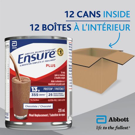 Ensure Plus Complete Balanced Nutrition Chocolate 12 X 235 Ml Can Walmart Canada