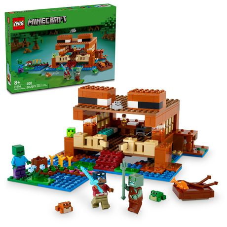 LEGO Minecraft The Frog House Building Toy for Kids, Minecraft Toy featuring Animals, a Toy Boat and Minecraft Mob Figures, Gaming Gift for Girls and Boys Ages 8 and Up, 21256, Includes 400 Pieces, Ages 8+