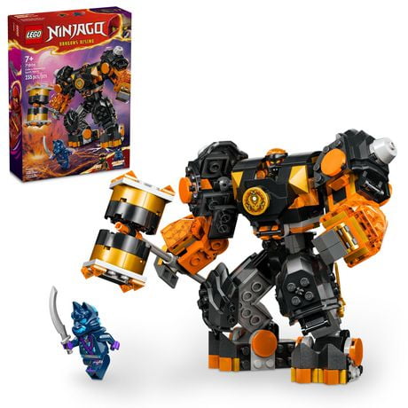LEGO NINJAGO Cole’s Elemental Earth Mech Mini Ninja Toy, Customizable Action Figure Adventure Toy with Cole and Wolf Warrior Minifigures, Ninja Gift for Boys, Girls and Kids Ages 7 and Up, 71806, Includes 235 Pieces, Ages 7+