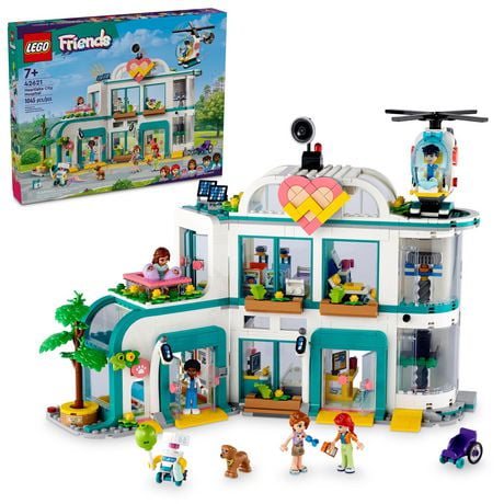 LEGO Friends Heartlake City Hospital Toy Playset, Helicopter Toy and Mini-Doll Characters, Building Set for Kids, Pretend Play, Gift for Girls and Boys Ages 7 Years Old and Up, 42621