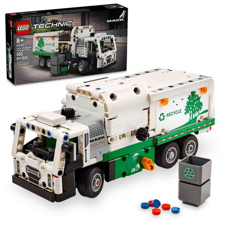 LEGO Technic Mack LR Electric Garbage Truck Toy, Buildable Kids Truck for Pretend Play, Great Gift for Boys, Girls and Kids Ages 8 and Up who Love Recycling Truck Toys and Vehicles, 42167, Includes 503 Pieces, Ages 8+