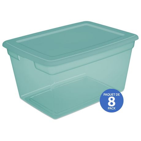 Sterilite 55l Storage Box- Teal- 8 Pk 