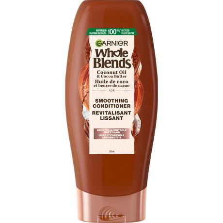 Garnier Whole Blends Smoothing Conditioner for Frizzy Hair, with Coconut Oil & Cocoa Butter, 370ml, Smoothing conditioner for frizzy hair