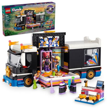LEGO Friends L'autobus de tournée musicale de la pop star 42619 Ensemble de construction (845 pièces)