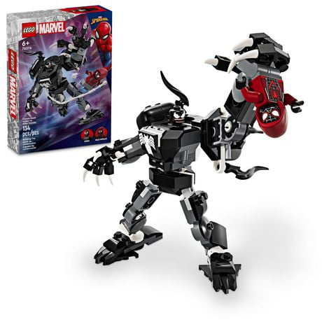 LEGO Marvel Venom Mech Armor vs. Miles Morales, Posable Action for Kids, Marvel Building Set with Minifigures, Travel Toy, Super Hero Battle Gift for Boys and Girls Aged 6 and Up, 76276, Includes 134 Pieces, Ages 6+
