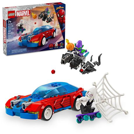LEGO Marvel Spider-Man Race Car & Venom Green Goblin, Marvel Building Toy for Kids with Ghost-Spider Minifigure and Buildable Race Car Toy, Spider-Man Gift for Boys and Girls Ages 7 and Up, 76279, Includes 227 Pieces, Ages 7+