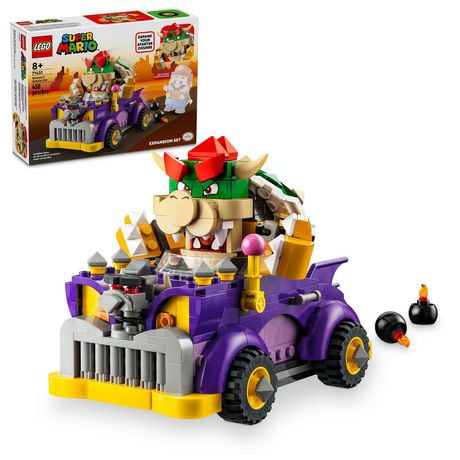 LEGO Super Mario Bowser’s Muscle Car Expansion Set, Collectible Bowser Toy for Kids, Gift for Boys, Girls and Gamers Ages 8 and Up, 71431, Includes 458 Pieces, Ages 8+