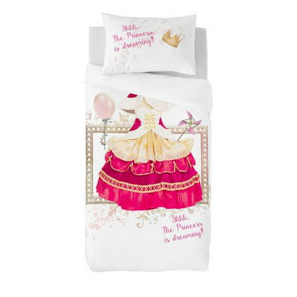 Ens. housse de couette Princess Pink de Gouchee Design pour lit simple