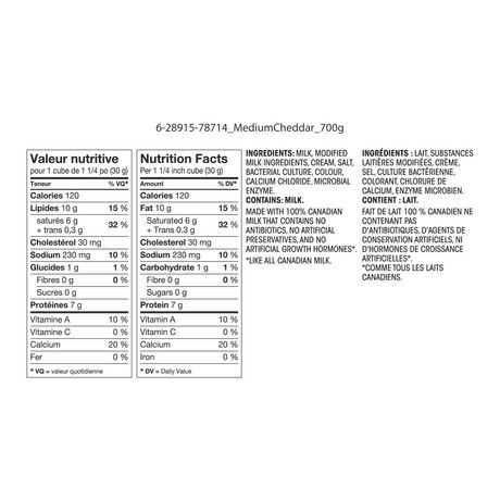 Great Value Medium Cheddar Cheese | Walmart Canada