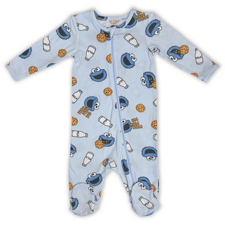 Sesame Street Infant boys long sleeve, footed sleeper, Sizes 0 to 24 Months