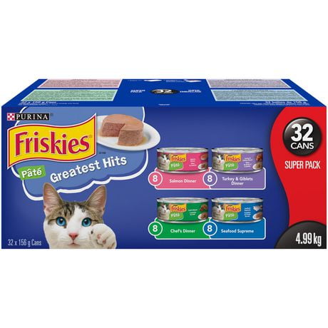 Friskies Pate Greatest Hits Variety Pack, Wet Cat Food 32 X 156g, 32 X 156g