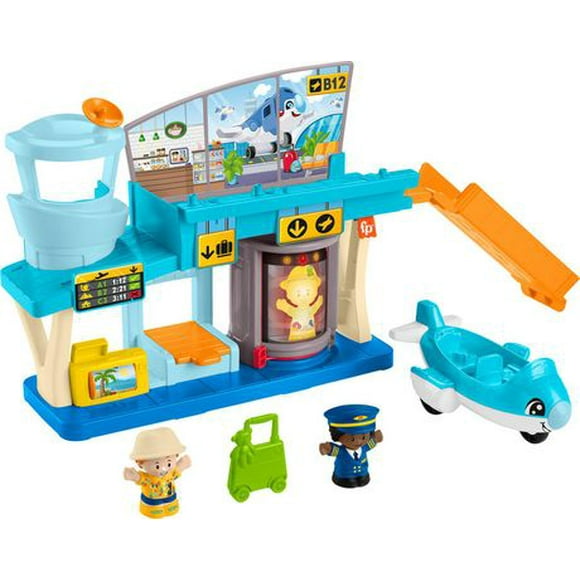 Fisher-Price Little People Everyday Adventures Airport Toddler Playset, Airplane & 3 Play Pieces, Ages 1-5