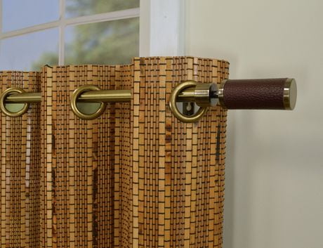 Versailles' Bamboo Wood Grommet Top Curtain Tier Set 48in x 36in ...