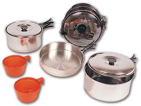 GOLDACE Stainless Steel Camping Gear and Equipment - Campfire Cooking  Accessories Set - Radiate Portable Round Cookware - Dutch Oven Camping  Cookware