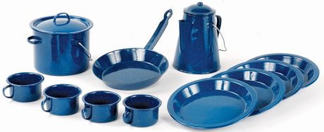 World Famous 13 Piece Blue Enamel Campware Set - Walmart.ca