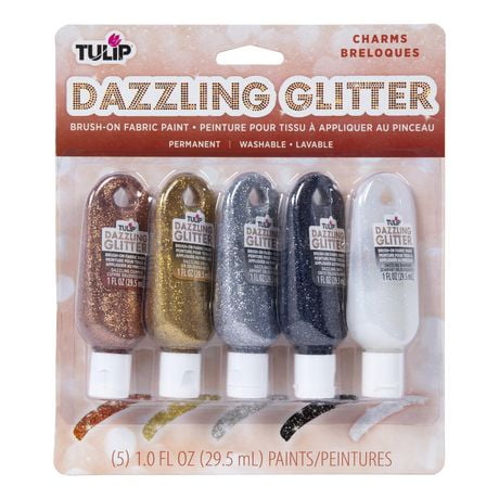 Tulip Dazzling Glitter Brush On Fabric Paint Charm Pk Walmart Canada