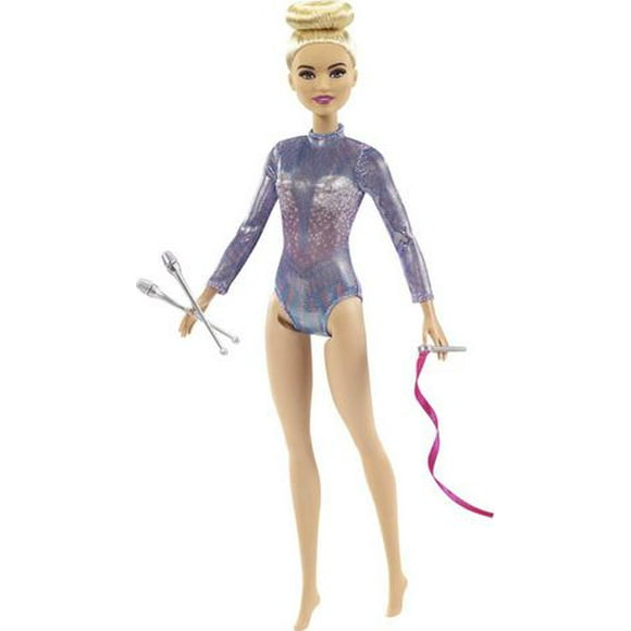 Barbie Poupée Gymnaste rythmique blonde, 30,40cm, justaucorps Âges 3+