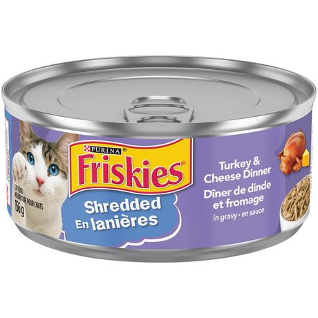 Friskies Shredded Turkey & Cheese in Gravy, Wet Cat Food 156g, 156 g