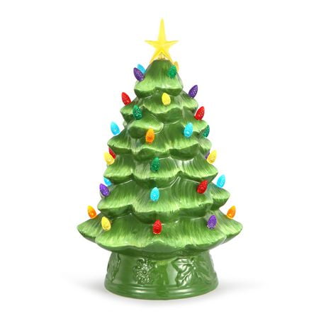 Mr. Christmas 12" Nostalgic Ceramic Lit Tree, Green