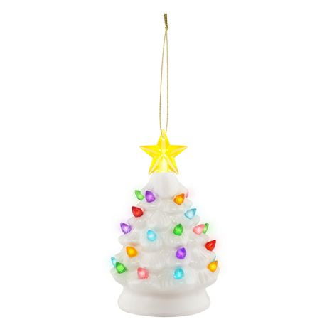 Mr. Christmas 5" Nostalgic Ceramic Lit Tree Ornament, White