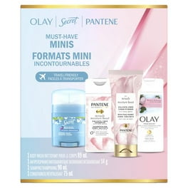 Travel Essentials Gift Set with Olay Bodywash, Secret Fresh Invisible Solid, Pantene Shampoo, and Pantene Conditioner, 0MX