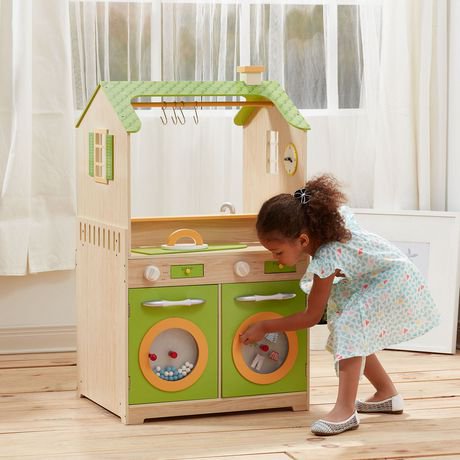 Teamson Kids  Green  Play Kitchen  with Dual Washers Set  