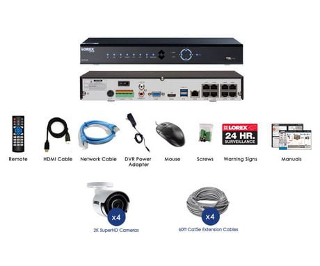 Lorex By FLIR Lorex 8 Channel 4K 2TB Nvr System With Four 4MP IP ...