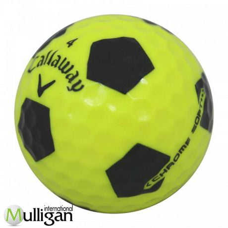 Mulligan - 12 balles de golf récupérées Callaway Chrome Soft Truvis 4A, Jaune