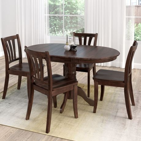 dining dillon cappuccino corliving extending stained oval solid piece wood