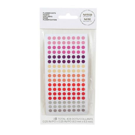 Post-it® Planner Dots NTD-PD-PP-EF, .25 in x .25 in (6.3 mm x 6.3 mm), Noted Plnner Dots NTD-PD-PP-EF