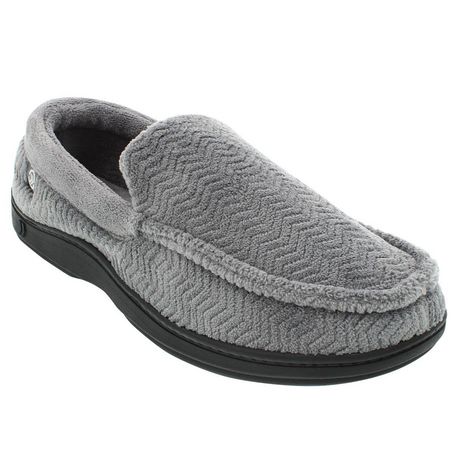 ISOsport by isotoner® Men's Joel Chevron Microterry Moccasin Slippers ...