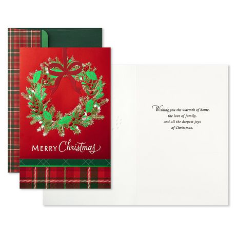 Connections from Hallmark Merry Christmas Wreath Boxed Christmas Cards ...