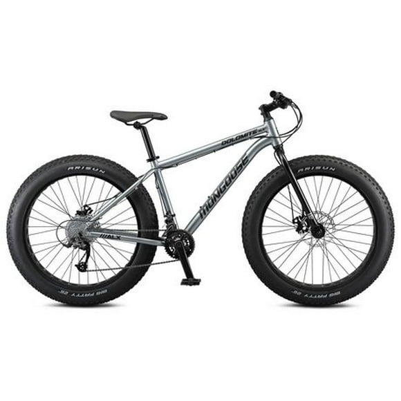 Mongoose Dolomite ALX fat tire mountain bike, 16 speeds, medium frame, grey