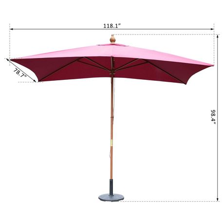 Outsunny 7 X10 Wooden Rectangle Patio Umbrella Walmart Canada