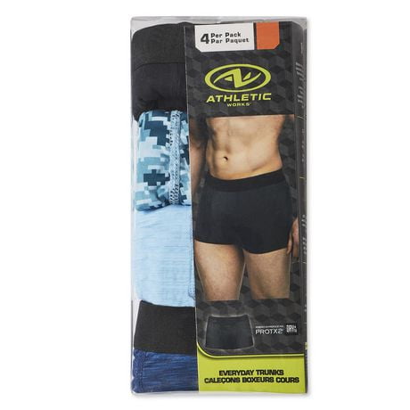 Athletic Works Men's Everyday Stretch Trunks 4-Pack, Sizes S-XL