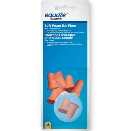 Equate Soft Foam Ear Plugs, 4 pairs