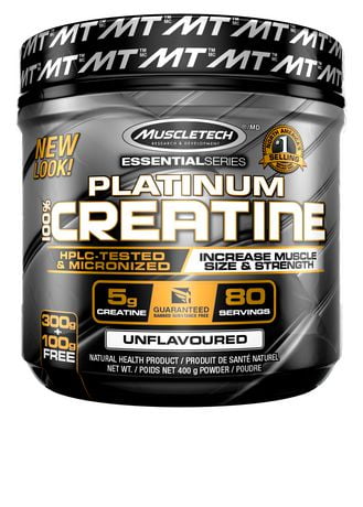 MuscleTech Essential Series Platinum 100% Creatine, Unflavoured, 400g ...