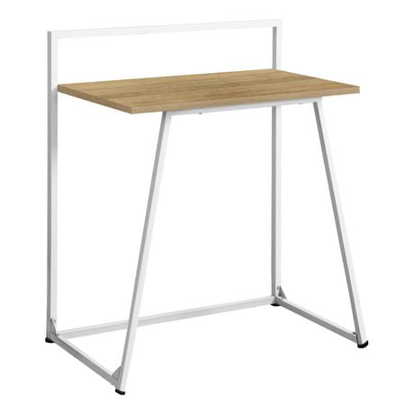 Monarch Specialties Computer Desk, Home Office, Laptop, 30"l, Work, Metal, Laminate, Natural, White, Contemporary, Modern