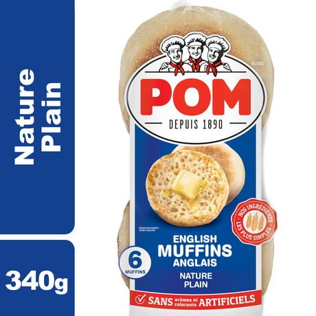 POM® Plain English Muffins, Pack of 6; 340 g